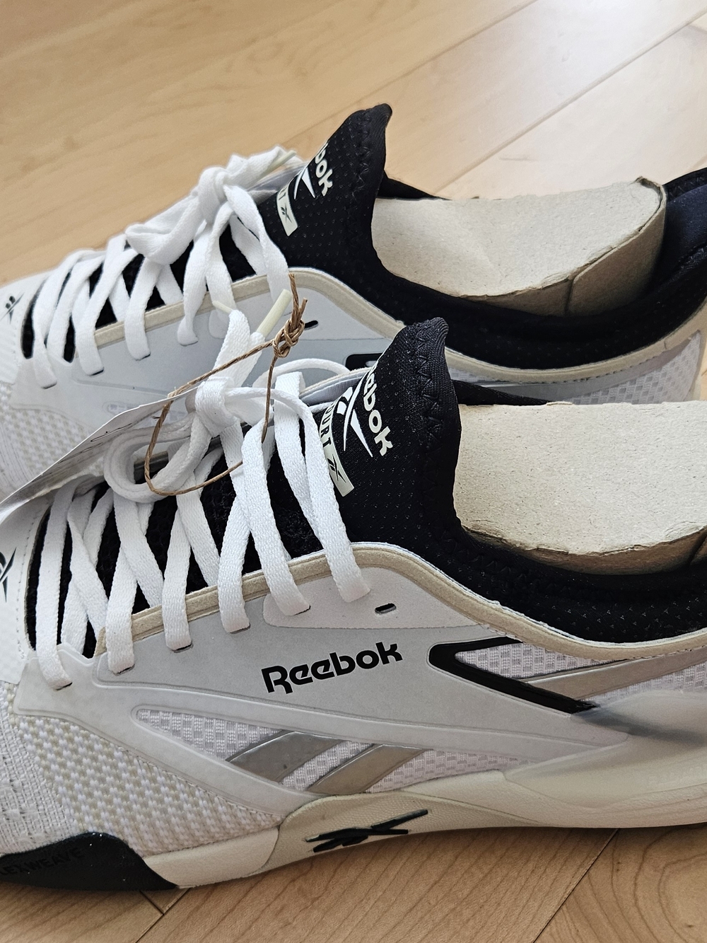 Reebok Men's White and Black Court Knit Sneakers - Picture 2 of 5